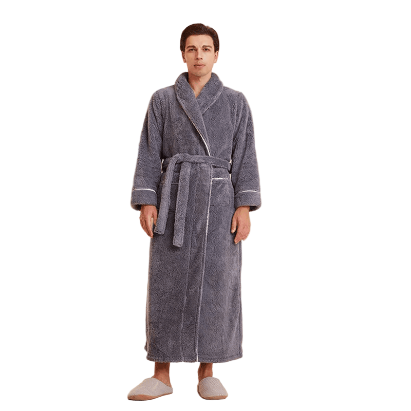 Cozy Fleece Robe with Adjustable Tie Belt
