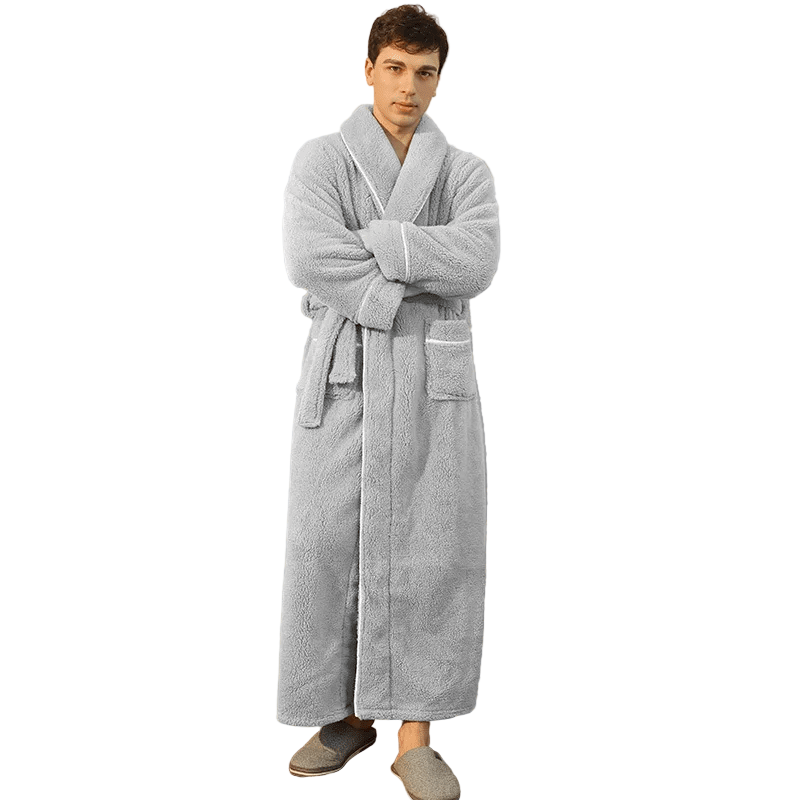 Cozy Fleece Robe with Adjustable Tie Belt