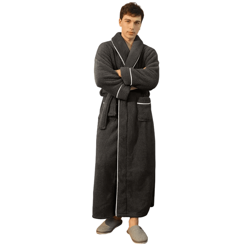 Cozy Fleece Robe with Adjustable Tie Belt