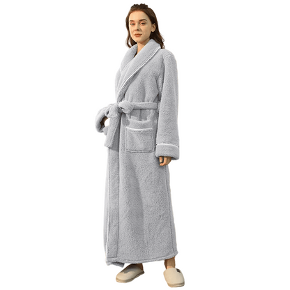 Cozy Fleece Robe with Adjustable Tie Belt
