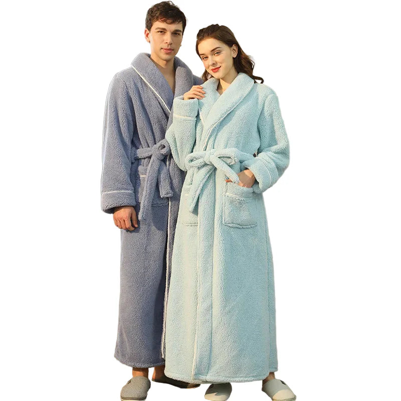 Cozy Fleece Robe with Adjustable Tie Belt