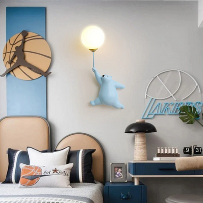 TeddyGlow Bear-Shaped LED Wall Lamp