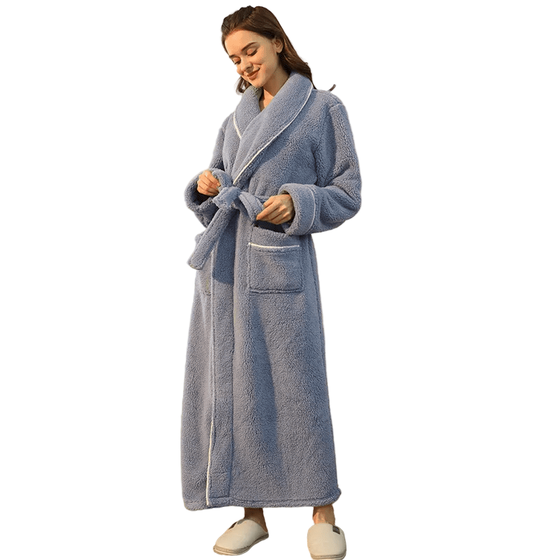 Cozy Fleece Robe with Adjustable Tie Belt