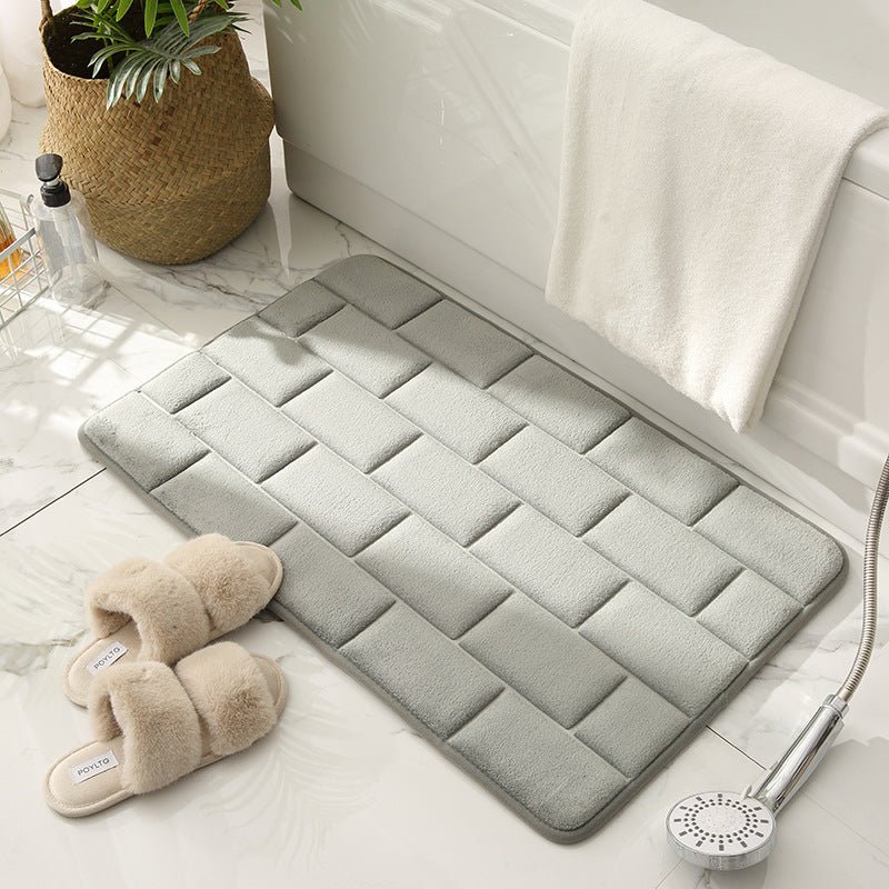 Matzaic | Absorbent Quick-Drying Non-Slip Bathroom Mat - Soft Blanket with Brick Design