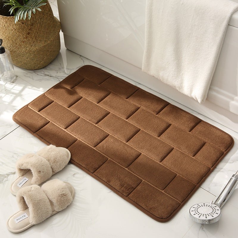 Matzaic | Absorbent Quick-Drying Non-Slip Bathroom Mat - Soft Blanket with Brick Design