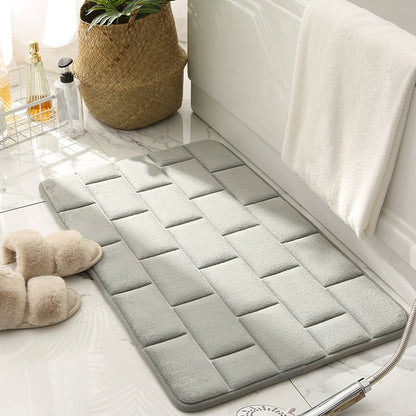 Matzaic | Absorbent Quick-Drying Non-Slip Bathroom Mat - Soft Blanket with Brick Design