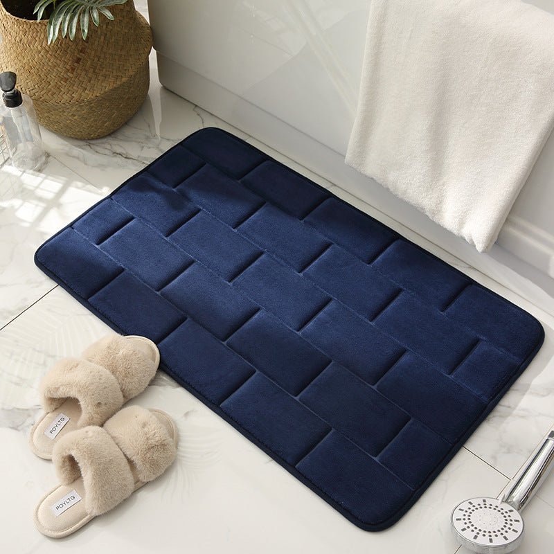 Matzaic | Absorbent Quick-Drying Non-Slip Bathroom Mat - Soft Blanket with Brick Design
