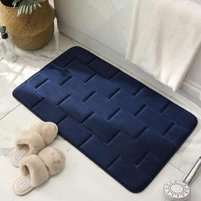 Matzaic | Absorbent Quick-Drying Non-Slip Bathroom Mat - Soft Blanket with Brick Design
