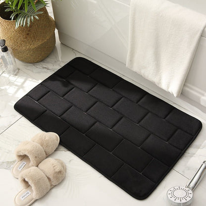 Matzaic | Absorbent Quick-Drying Non-Slip Bathroom Mat - Soft Blanket with Brick Design