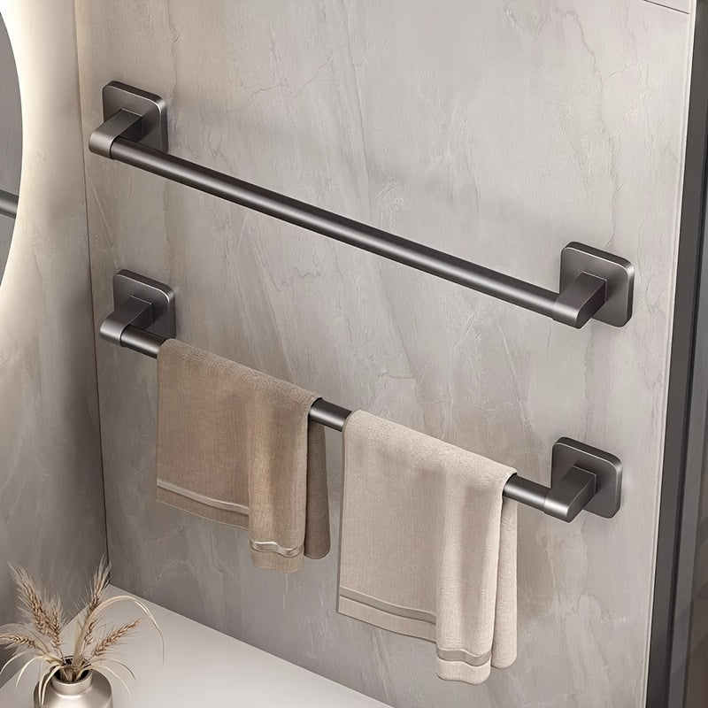 GripBar | Wall-Mounted Towel Rack - No-Drill Aluminium and Plastic Design for Easy Installation