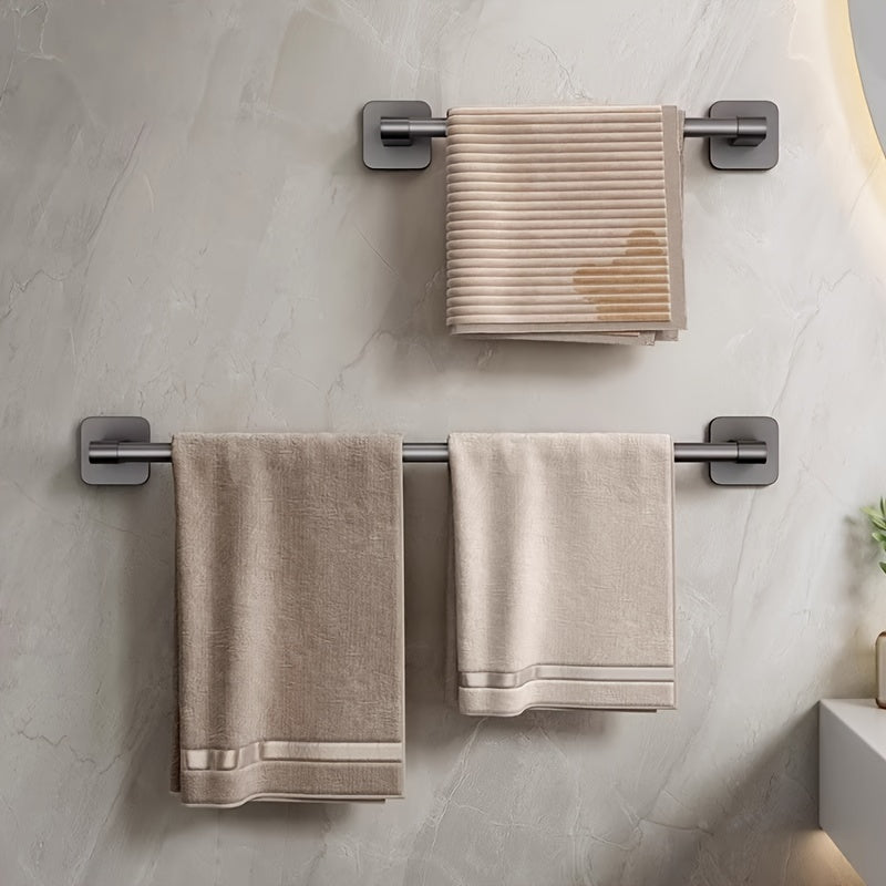 GripBar | Wall-Mounted Towel Rack - No-Drill Aluminium and Plastic Design for Easy Installation
