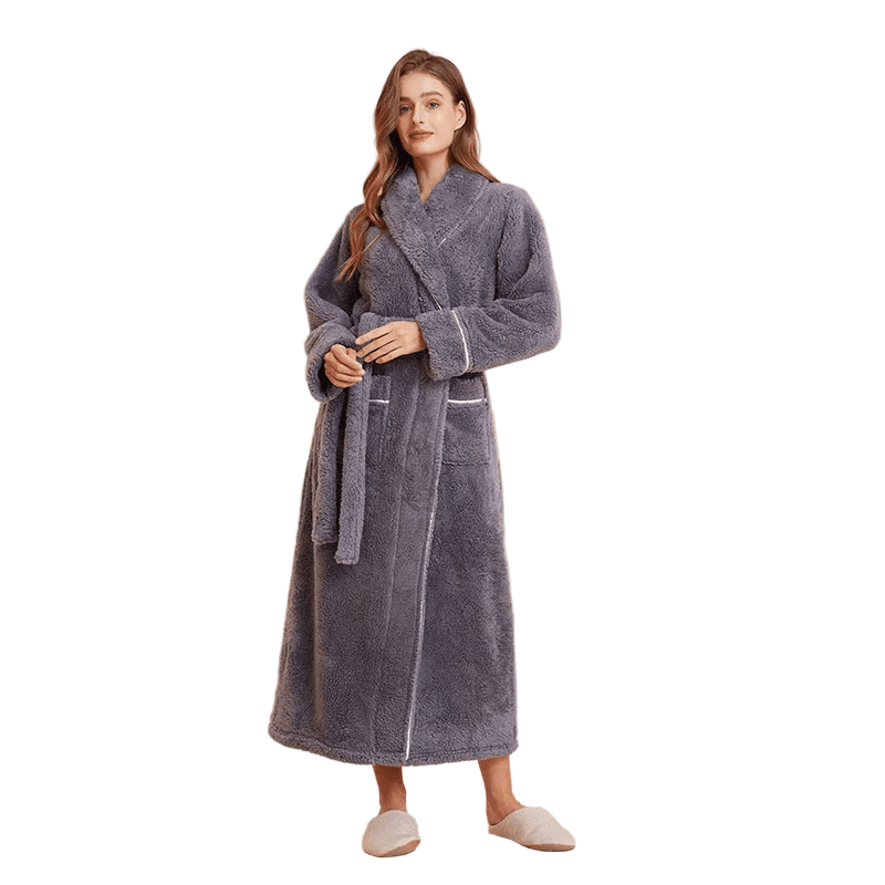 Cozy Fleece Robe with Adjustable Tie Belt