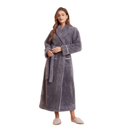 Cozy Fleece Robe with Adjustable Tie Belt