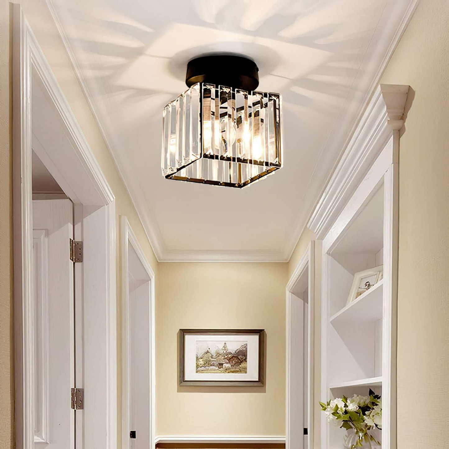 Contemporary Crystal Ceiling Light – CrystalGlow