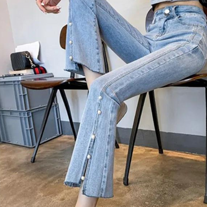 Delinda | Jeans with Pearl Pattern