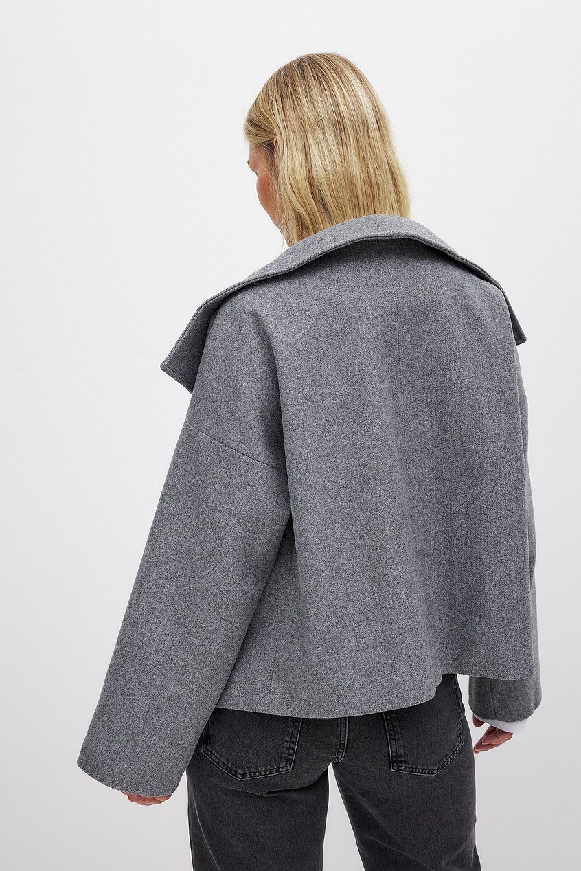 Double-Breasted Peacoat in Wool Blend