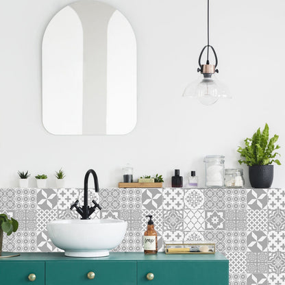 MandalaPatch | Set of 24 European-Style Peel & Stick Mandala Tile Stickers - Waterproof Vinyl for Walls & Floors