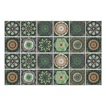 MandalaPatch | Set of 24 European-Style Peel & Stick Mandala Tile Stickers - Waterproof Vinyl for Walls & Floors