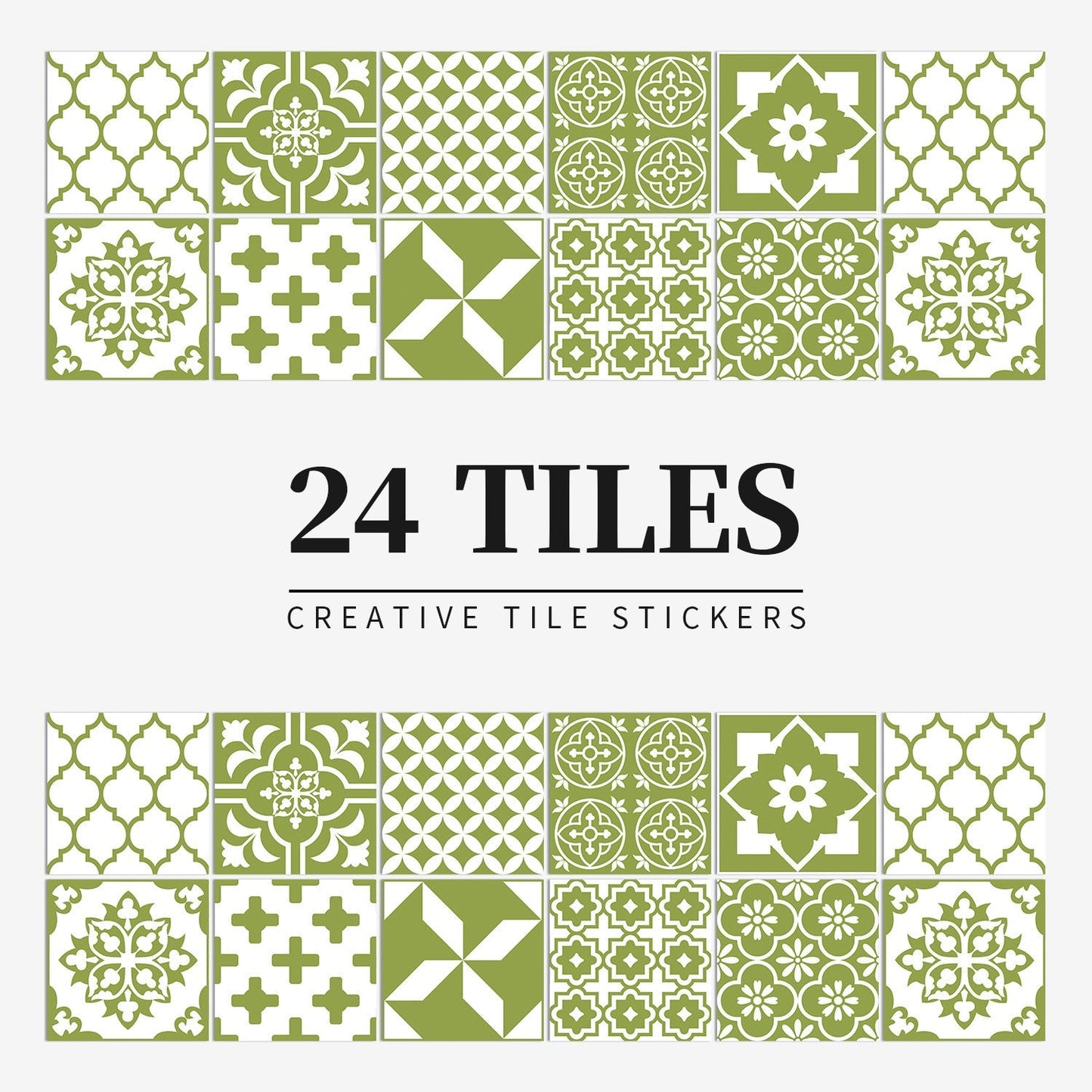 MandalaPatch | Set of 24 European-Style Peel & Stick Mandala Tile Stickers - Waterproof Vinyl for Walls & Floors