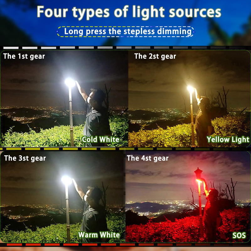 80W Magnetic Solar LED Camping Lamp with Zoom Feature