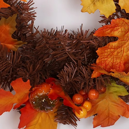 180 cm Autumn Garland Featuring Maple Leaves, Pine Cones, Pumpkins, and Berries