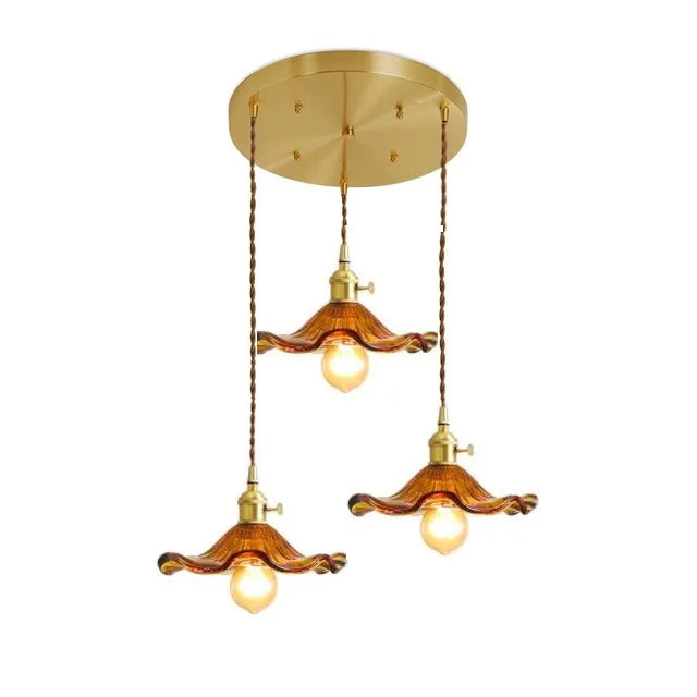 Nordic LED Pendant Light | Vibrant Glass and Copper Fixture for Bedroom, Living Room, and Bar