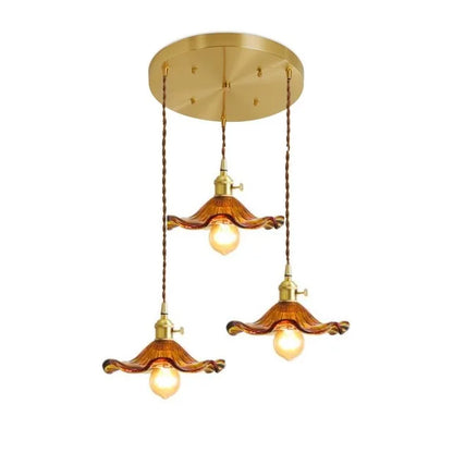 Nordic LED Pendant Light | Vibrant Glass and Copper Fixture for Bedroom, Living Room, and Bar
