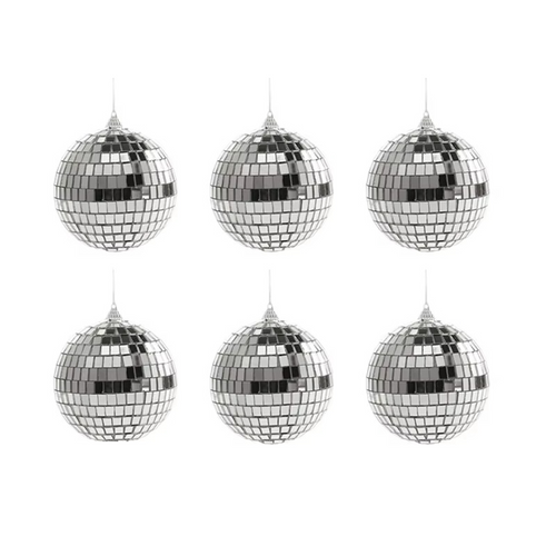 Set of 6 Reflective Disco Ball Ornaments for Your Christmas Tree