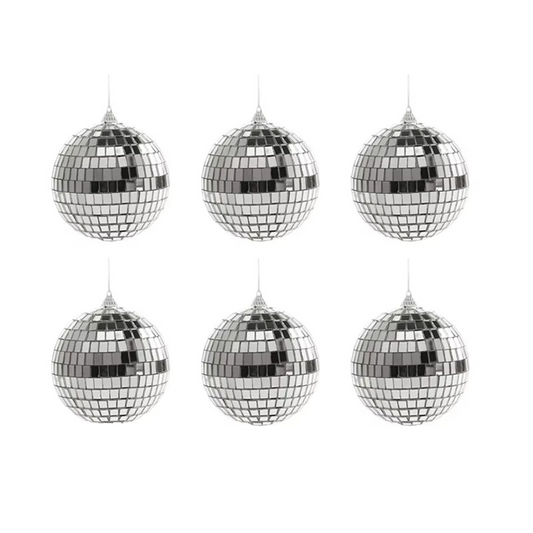 Set of 6 Reflective Disco Ball Ornaments for Your Christmas Tree