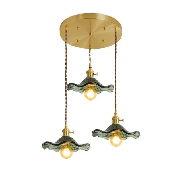 Nordic LED Pendant Light | Vibrant Glass and Copper Fixture for Bedroom, Living Room, and Bar