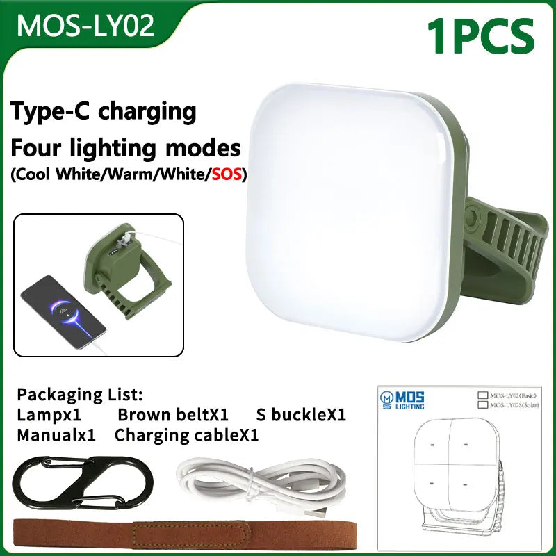 80W Magnetic Solar LED Camping Lamp with Zoom Feature