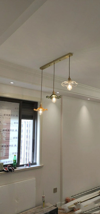 Nordic LED Pendant Light | Vibrant Glass and Copper Fixture for Bedroom, Living Room, and Bar