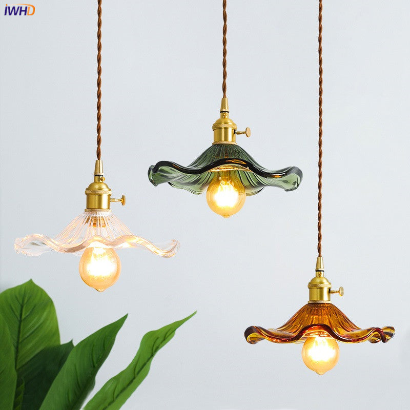 Nordic LED Pendant Light | Vibrant Glass and Copper Fixture for Bedroom, Living Room, and Bar