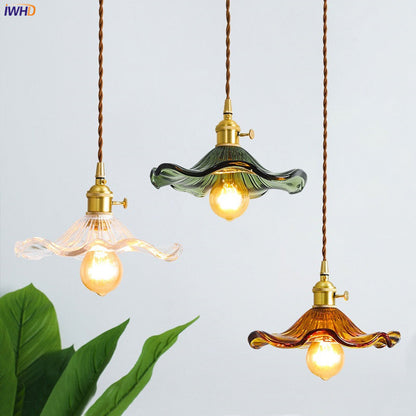 Nordic LED Pendant Light | Vibrant Glass and Copper Fixture for Bedroom, Living Room, and Bar