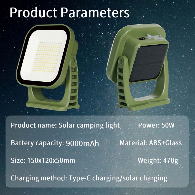 80W Magnetic Solar LED Camping Lamp with Zoom Feature