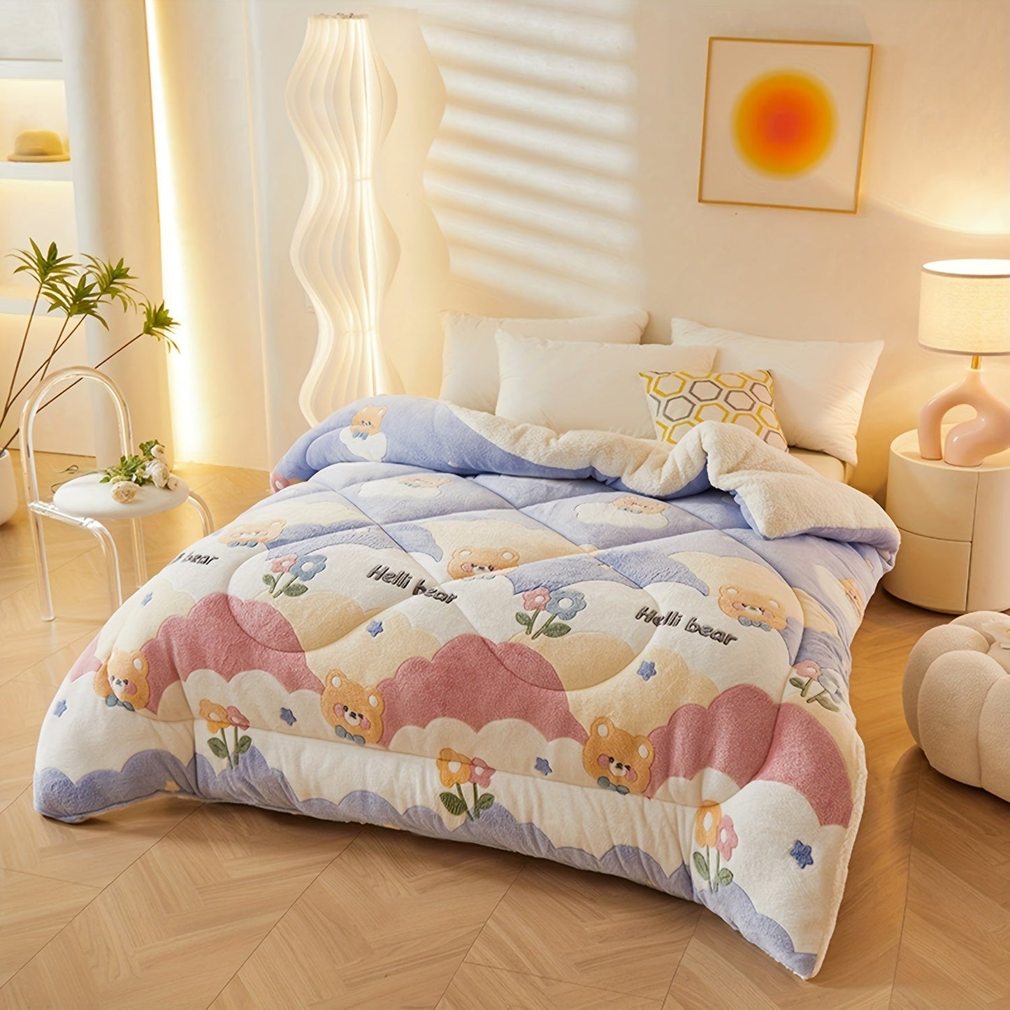 Cozy Floral Print Flannel Duvet for Your Bedroom