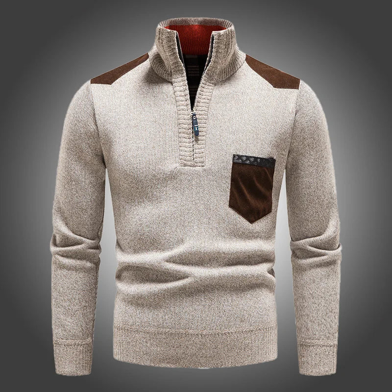 BELVA - Cozy Men's Winter Zip-Up Sweater