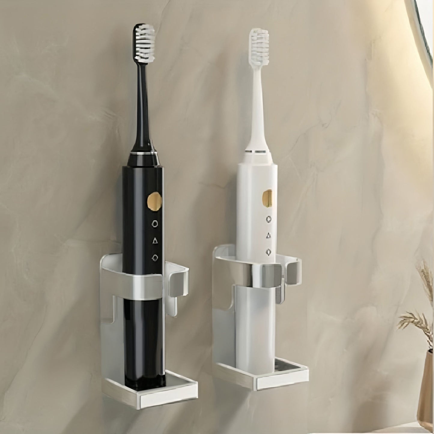 GripRack | Wall-Mounted Electric Toothbrush Holder - Bathroom Organizer for Toothbrush Storage