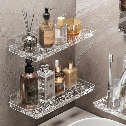 LuxeNook | Wall-Mounted Bathroom Sink Shelf with Hollow Drainage - Plastic Organizer for Bathroom Storage