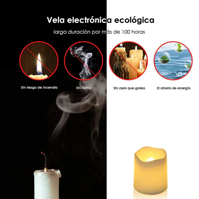 GlowFlicker - 24-Piece Flameless LED Candle Set