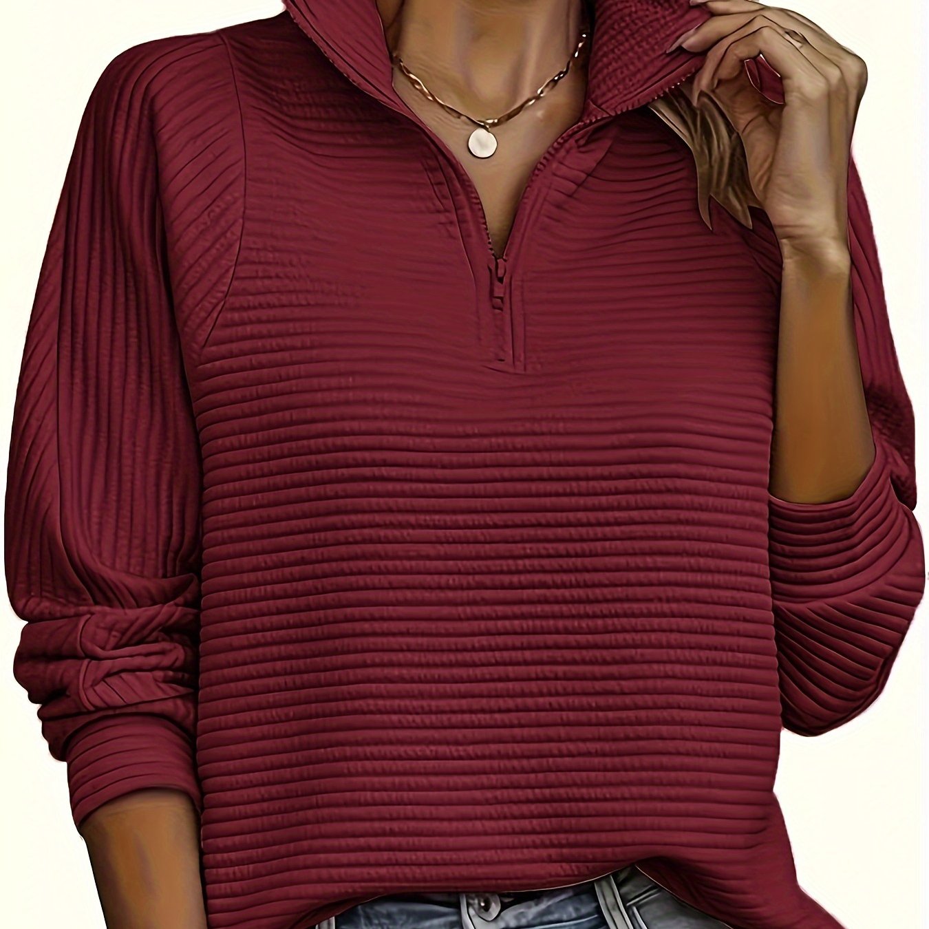 Elise | Cozy Textured Long Sleeve Sweatshirt