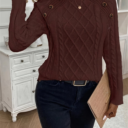 Evy | Timeless Cable Knit Sweater with Classic Round Neck