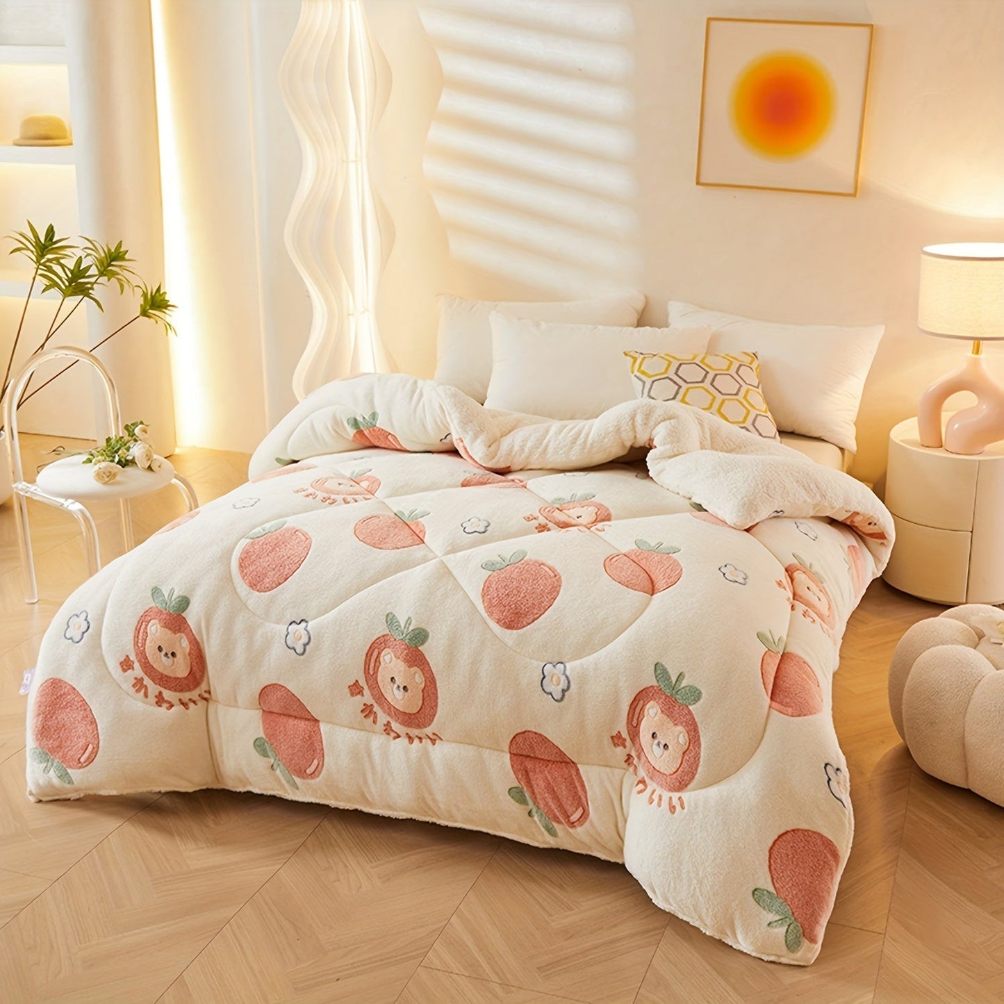 Cozy Floral Print Flannel Duvet for Your Bedroom