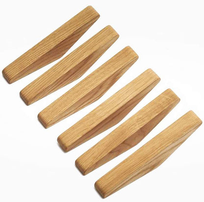 ElmHooks | Set of 6 Scandinavian-Style Wooden Wall Hooks - Minimalist Coat and Towel Hangers