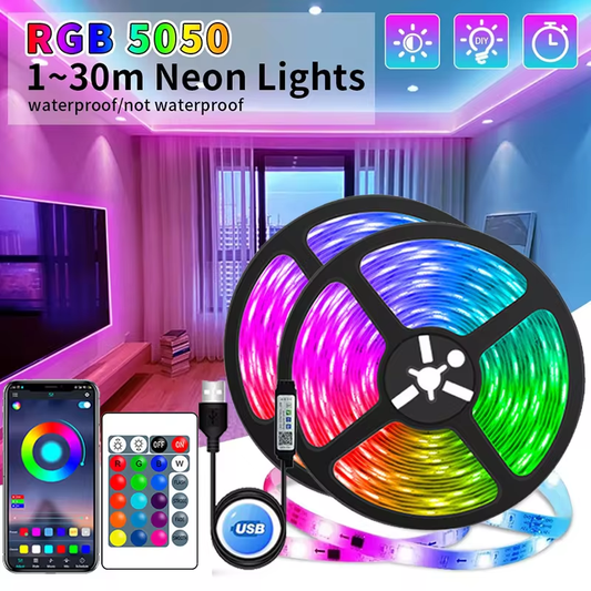 RGB LED USB Strip Lights - Color-Changing Illumination for Home Decor and TV Backlighting