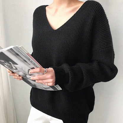 Comfortable V-Neck Knitted Sweater