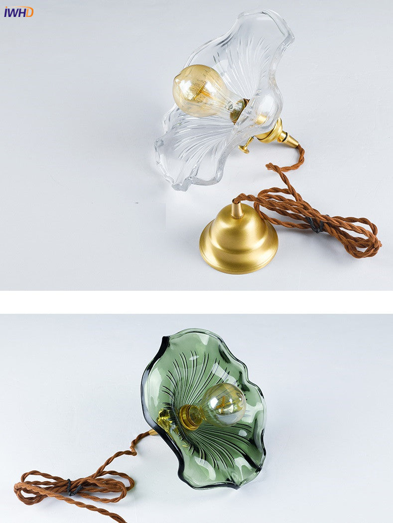 Nordic LED Pendant Light | Vibrant Glass and Copper Fixture for Bedroom, Living Room, and Bar
