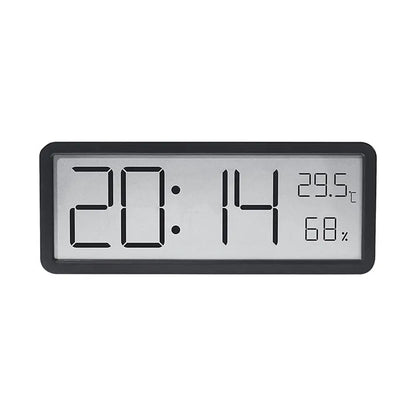 Contemporary LED Wall Clock Featuring a Large Display and Integrated Thermometer