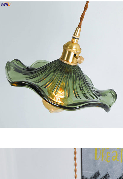Nordic LED Pendant Light | Vibrant Glass and Copper Fixture for Bedroom, Living Room, and Bar