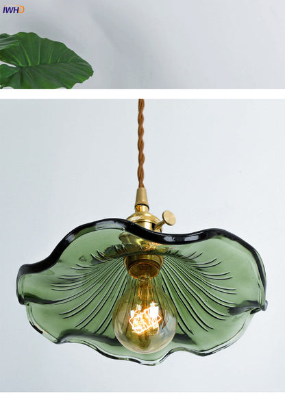 Nordic LED Pendant Light | Vibrant Glass and Copper Fixture for Bedroom, Living Room, and Bar